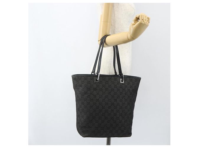 GUCCI GG Canvas Tote Bag Schwarz Silber 31243 Auth 151463 - Ansicht 21