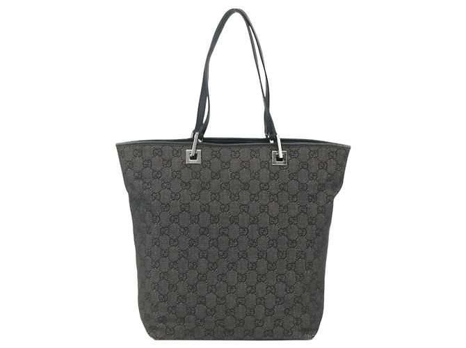 GUCCI GG Canvas Tote Bag Schwarz Silber 31243 Auth 151463 - Ansicht 3