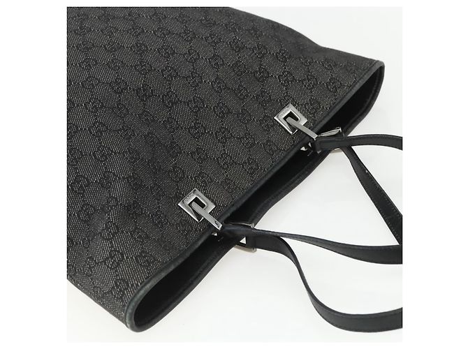 GUCCI GG Canvas Tote Bag Schwarz Silber 31243 Auth 151463 - Ansicht 6