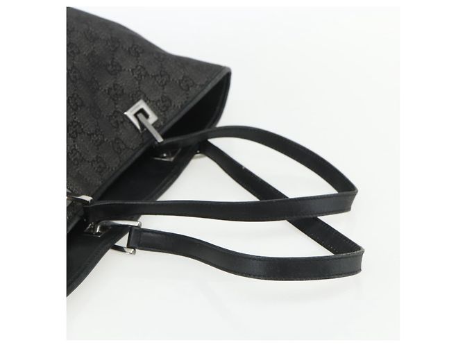 GUCCI GG Canvas Tote Bag Schwarz Silber 31243 Auth 151463 - Ansicht 7