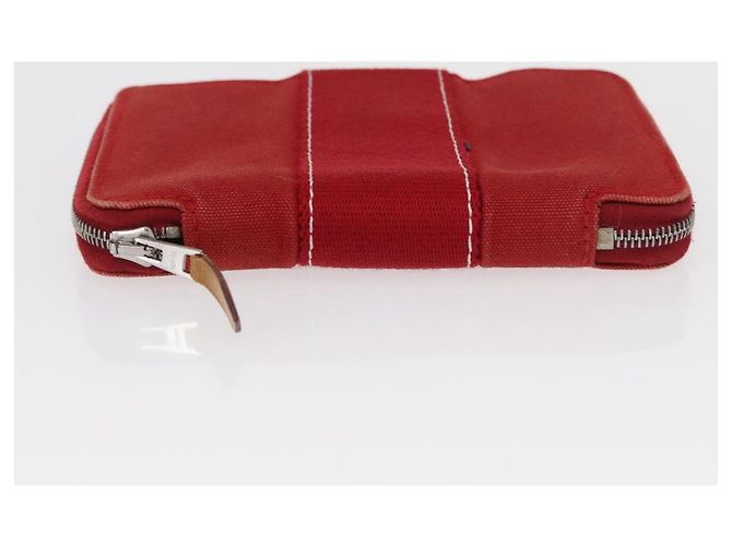 Hermès Portafoglio HERMES in tela e pelle 3 pezzi marrone arancione grigio Auth bs31477 - vista 15