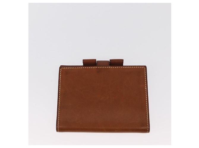 Hermès Portafoglio HERMES in tela e pelle 3 pezzi marrone arancione grigio Auth bs31477 - vista 2