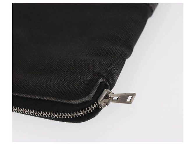 Hermès Portafoglio HERMES in tela e pelle 3 pezzi marrone arancione grigio Auth bs31477 - vista 24
