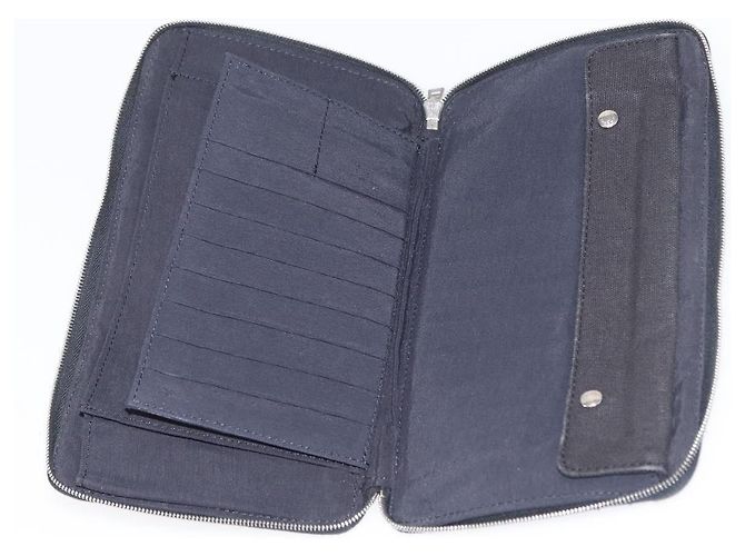 Hermès Portafoglio HERMES in tela e pelle 3 pezzi marrone arancione grigio Auth bs31477 - vista 25