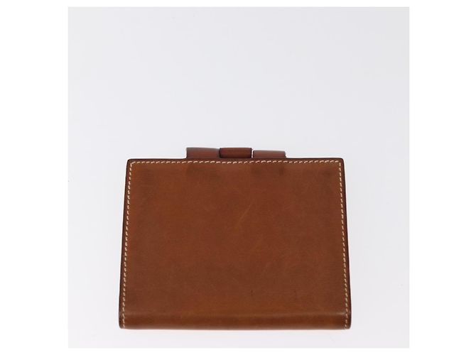 Hermès Portafoglio HERMES in tela e pelle 3 pezzi marrone arancione grigio Auth bs31477 - vista 3