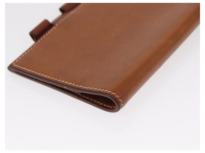 Hermès Portafoglio HERMES in tela e pelle 3 pezzi marrone arancione grigio Auth bs31477 - vista 7