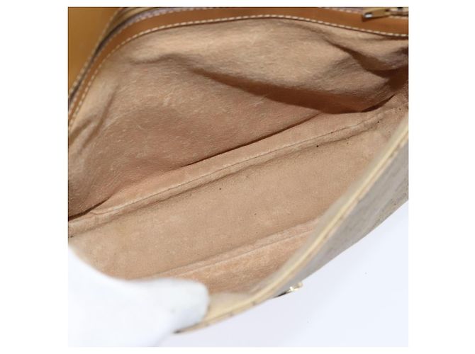 Gucci Borsa a Spalla Micro GG Supreme PVC Beige Oro Auth 150726 D'oro - vista 11