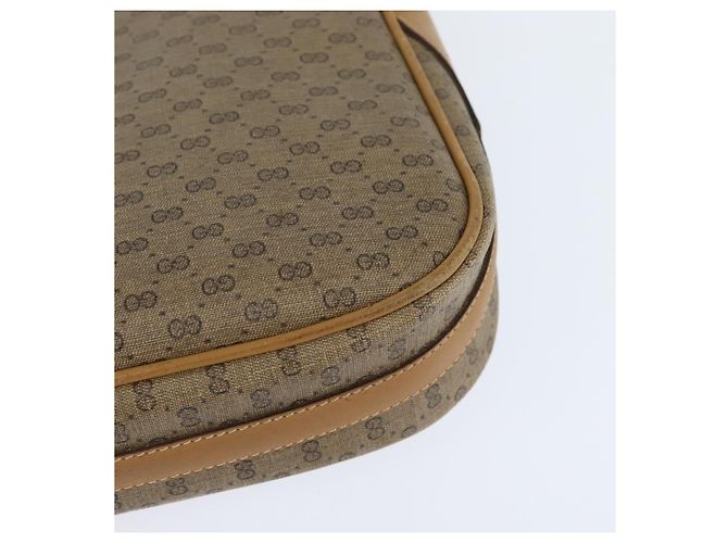 Gucci Borsa a Spalla Micro GG Supreme PVC Beige Oro Auth 150726 D'oro - vista 16