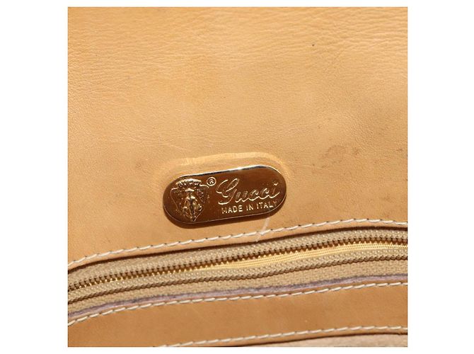 Gucci Borsa a Spalla Micro GG Supreme PVC Beige Oro Auth 150726 D'oro - vista 18