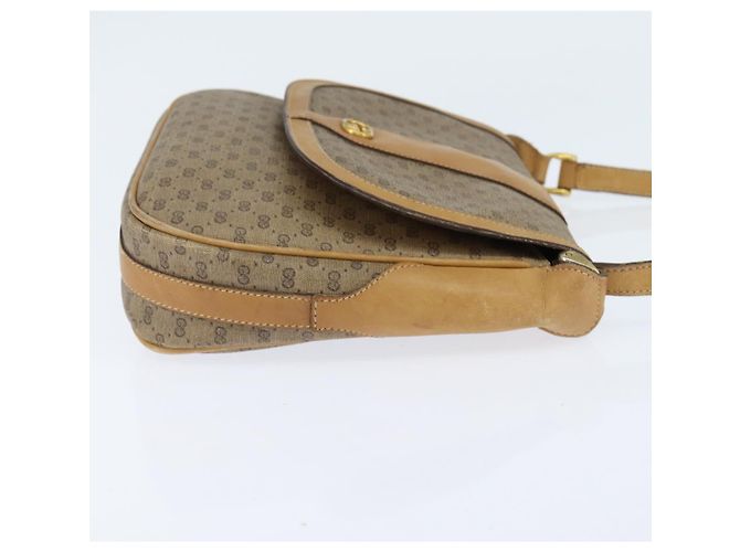 Gucci Borsa a Spalla Micro GG Supreme PVC Beige Oro Auth 150726 D'oro - vista 4
