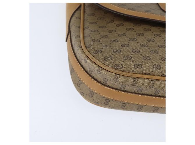 Gucci Borsa a Spalla Micro GG Supreme PVC Beige Oro Auth 150726 D'oro - vista 9