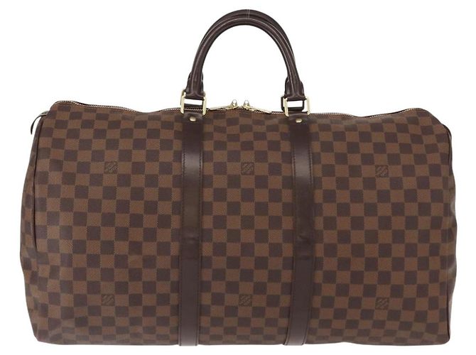 LOUIS VUITTON Borsa Boston Keepall 50 Damier Ebene N41427 Auth LV 148143 - vista 2