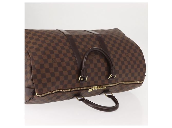 LOUIS VUITTON Borsa Boston Keepall 50 Damier Ebene N41427 Auth LV 148143 - vista 7