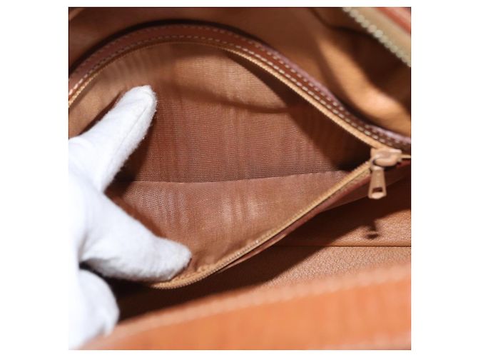 Céline Borsa a mano in tela Macadam CELINE in pelle PVC marrone oro Auth ki6132 D'oro - vista 11