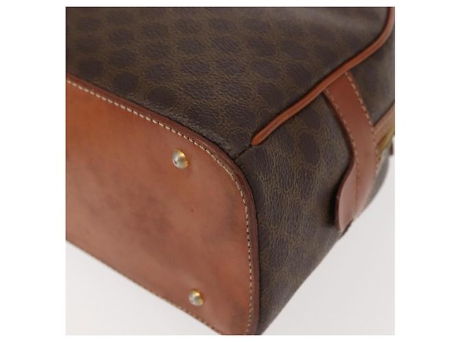 Céline Borsa a mano in tela Macadam CELINE in pelle PVC marrone oro Auth ki6132 D'oro - vista 14