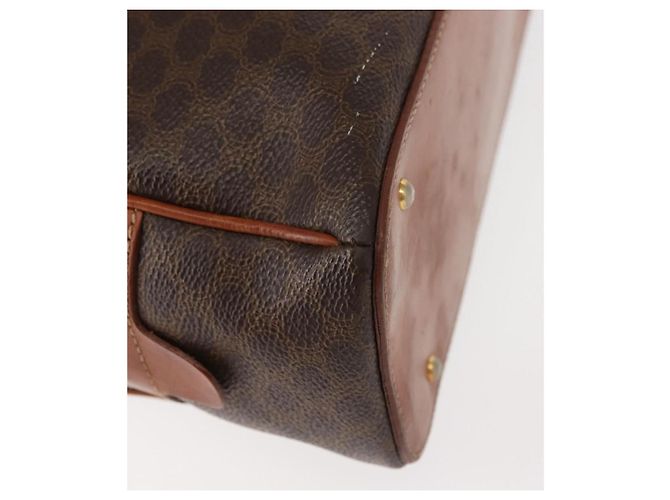 Céline Borsa a mano in tela Macadam CELINE in pelle PVC marrone oro Auth ki6132 D'oro - vista 15