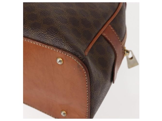 Céline Borsa a mano in tela Macadam CELINE in pelle PVC marrone oro Auth ki6132 D'oro - vista 16