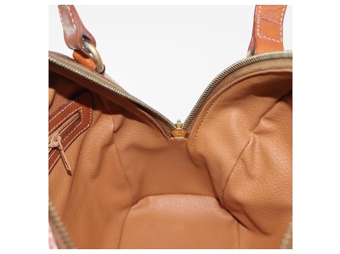 Céline Borsa a mano in tela Macadam CELINE in pelle PVC marrone oro Auth ki6132 D'oro - vista 19