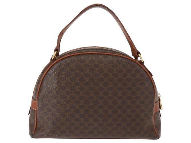 Céline Borsa a mano in tela Macadam CELINE in pelle PVC marrone oro Auth ki6132 D'oro - vista 2