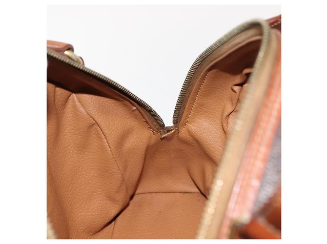 Céline Borsa a mano in tela Macadam CELINE in pelle PVC marrone oro Auth ki6132 D'oro - vista 20