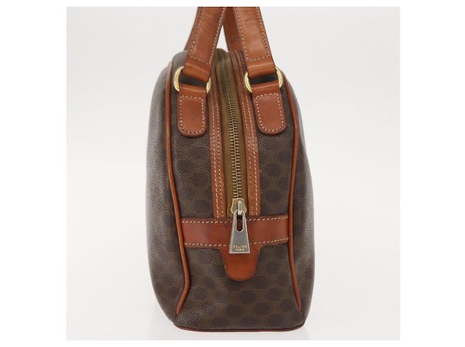 Céline Borsa a mano in tela Macadam CELINE in pelle PVC marrone oro Auth ki6132 D'oro - vista 4