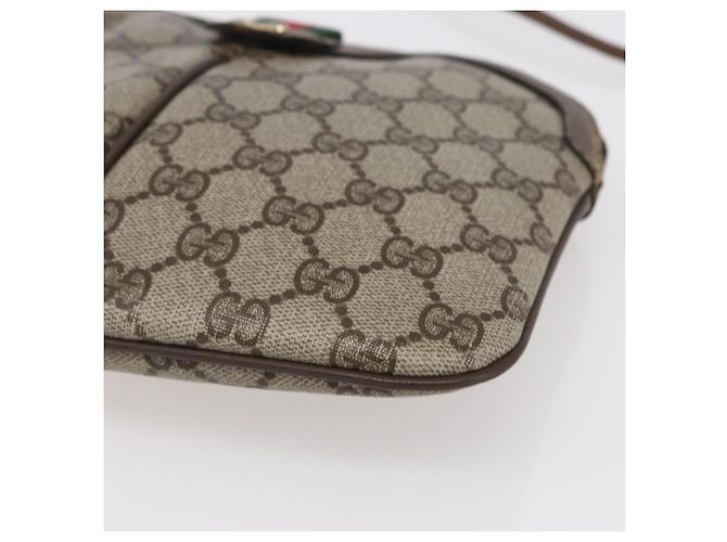 Borsa Sherry Line GG Supreme Web di GUCCI in PVC beige e oro 904 02 047 Auth BA7462 D'oro - vista 14
