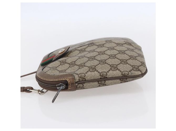 Borsa Sherry Line GG Supreme Web di GUCCI in PVC beige e oro 904 02 047 Auth BA7462 D'oro - vista 3