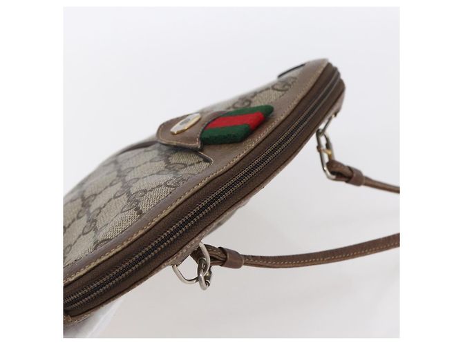 Borsa Sherry Line GG Supreme Web di GUCCI in PVC beige e oro 904 02 047 Auth BA7462 D'oro - vista 6