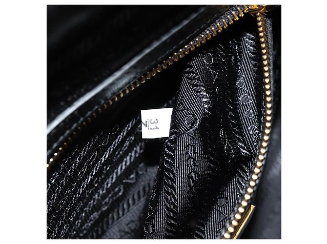 PRADA Borsa a Mano Nylon 2 vie Nero Oro 1BB115 Auth am9579SM D'oro - vista 11