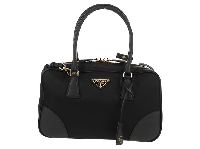 PRADA Borsa a Mano Nylon 2 vie Nero Oro 1BB115 Auth am9579SM D'oro - vista 13