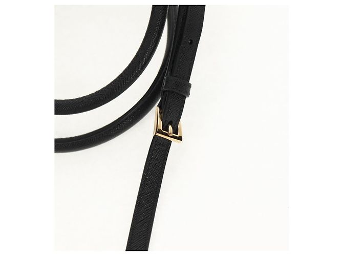 PRADA Borsa a Mano Nylon 2 vie Nero Oro 1BB115 Auth am9579SM D'oro - vista 15