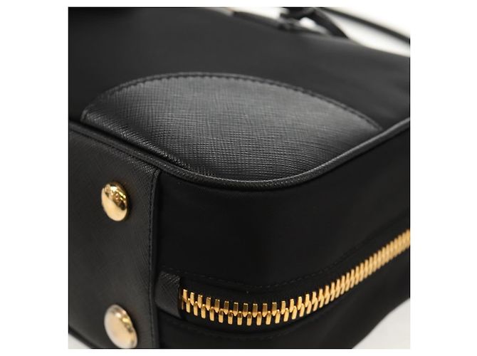 PRADA Borsa a Mano Nylon 2 vie Nero Oro 1BB115 Auth am9579SM D'oro - vista 18