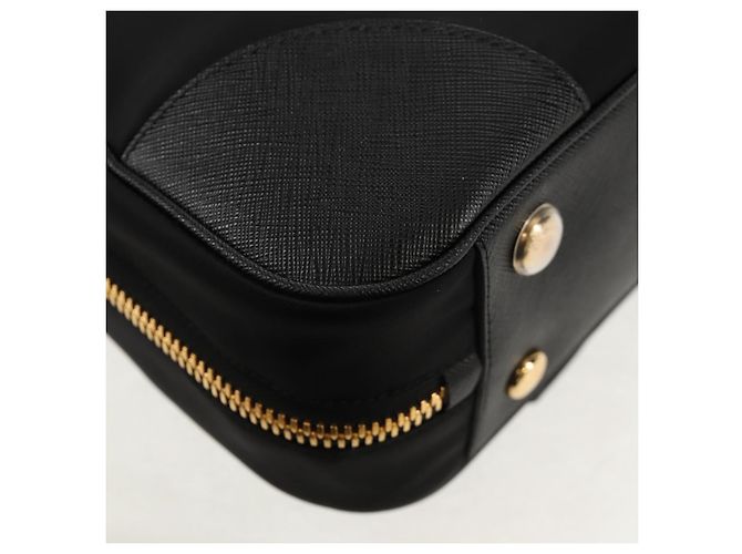 PRADA Borsa a Mano Nylon 2 vie Nero Oro 1BB115 Auth am9579SM D'oro - vista 19