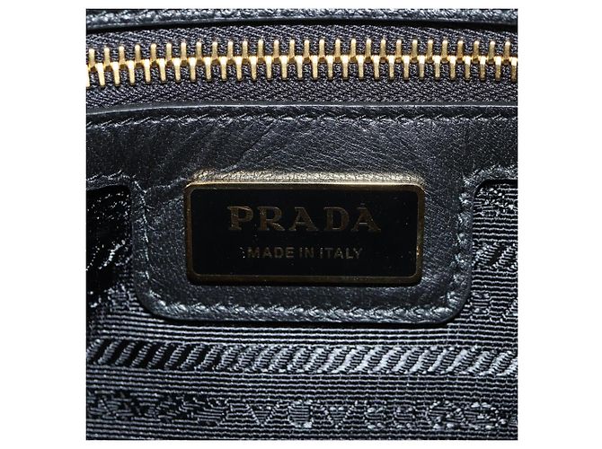 PRADA Borsa a Mano Nylon 2 vie Nero Oro 1BB115 Auth am9579SM D'oro - vista 24