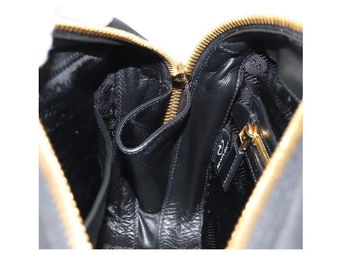 PRADA Borsa a Mano Nylon 2 vie Nero Oro 1BB115 Auth am9579SM D'oro - vista 26