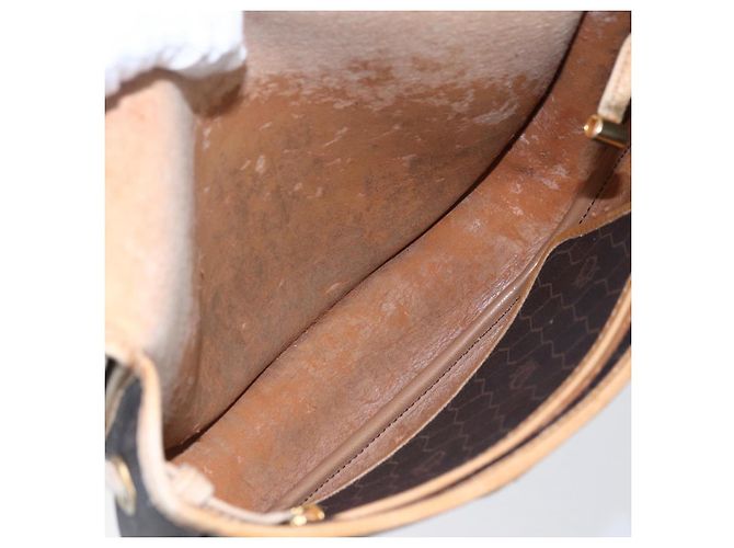 Borsa a spalla in tela a nido d'ape PVC nera e oro Auth BA7506 Christian Dior Nero D'oro - vista 11