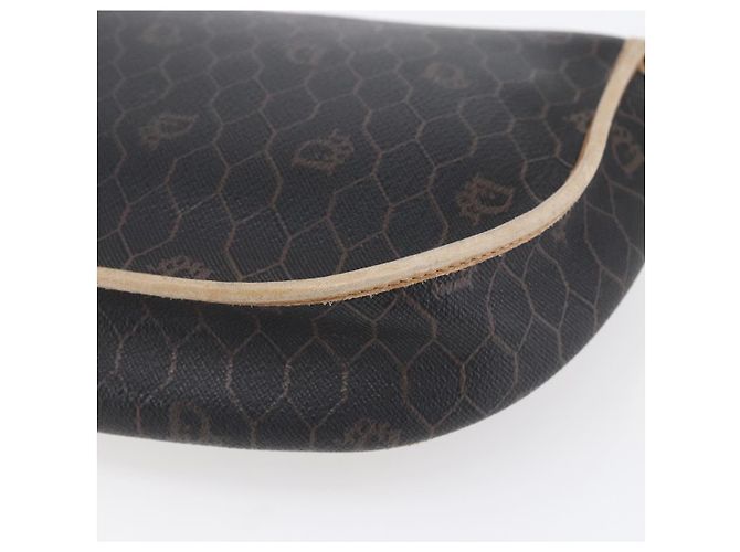 Borsa a spalla in tela a nido d'ape PVC nera e oro Auth BA7506 Christian Dior Nero D'oro - vista 15