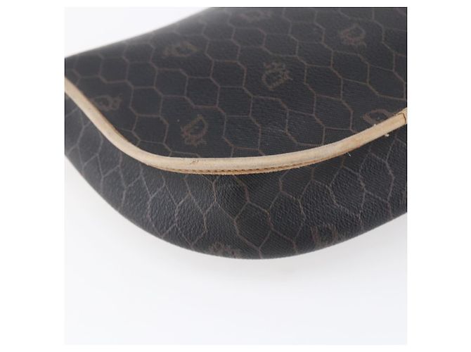 Borsa a spalla in tela a nido d'ape PVC nera e oro Auth BA7506 Christian Dior Nero D'oro - vista 16