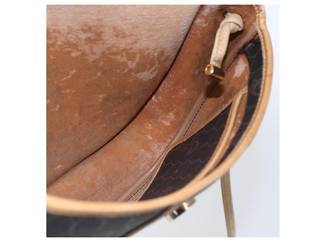 Borsa a spalla in tela a nido d'ape PVC nera e oro Auth BA7506 Christian Dior Nero D'oro - vista 18