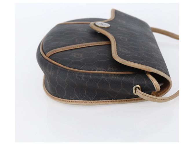 Borsa a spalla in tela a nido d'ape PVC nera e oro Auth BA7506 Christian Dior Nero D'oro - vista 4
