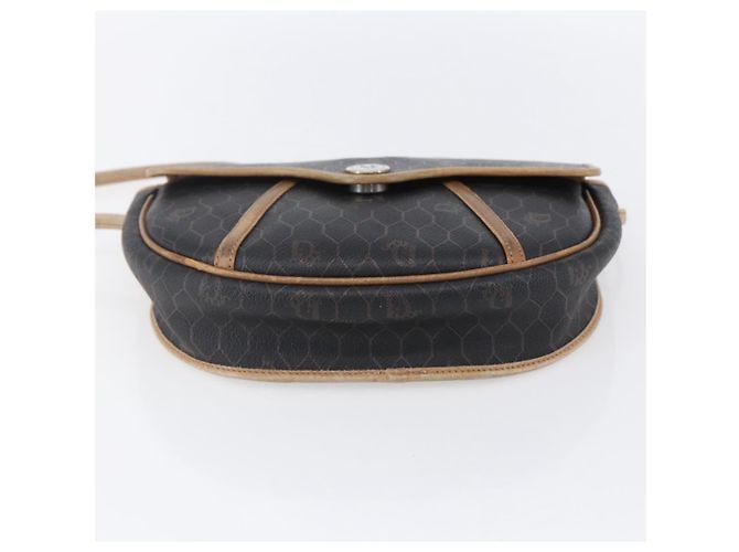 Borsa a spalla in tela a nido d'ape PVC nera e oro Auth BA7506 Christian Dior Nero D'oro - vista 5