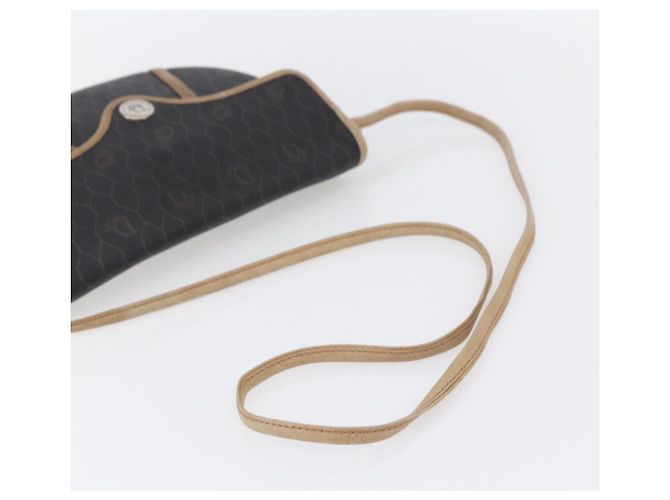 Borsa a spalla in tela a nido d'ape PVC nera e oro Auth BA7506 Christian Dior Nero D'oro - vista 7
