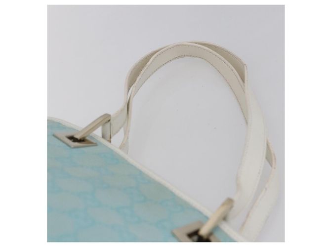 GUCCI GG Canvas Tote Bag Hellblau Gold 002 1099 Auth 149259 Golden - Ansicht 8