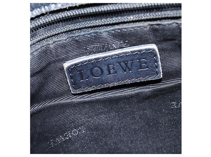 Bolso de Hombro Anagram LOEWE de Cuero Negro Plata Auténtico bs30598 - vista 17