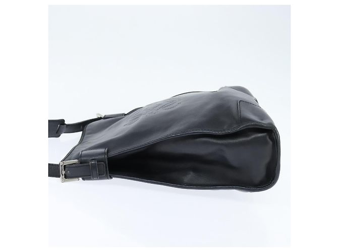 Bolso de Hombro Anagram LOEWE de Cuero Negro Plata Auténtico bs30598 - vista 3