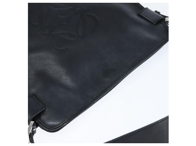 Bolso de Hombro Anagram LOEWE de Cuero Negro Plata Auténtico bs30598 - vista 6
