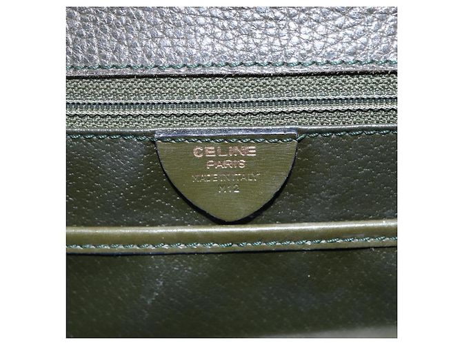 Céline Borsa a Mano CELINE in Pelle Khaki Oro Auth 151041 D'oro Cachi - vista 12