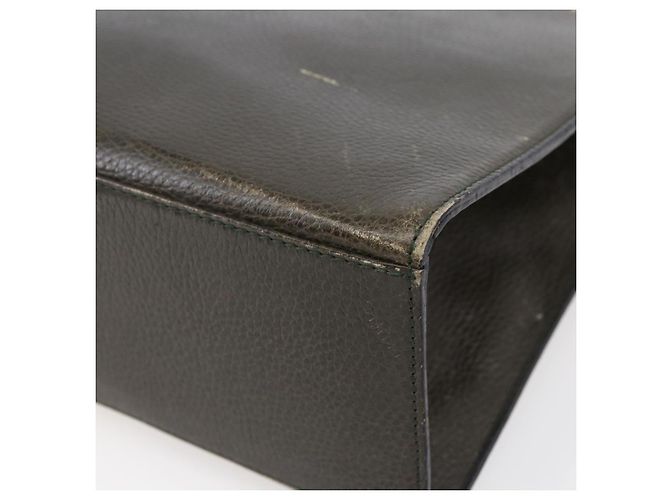Céline Borsa a Mano CELINE in Pelle Khaki Oro Auth 151041 D'oro Cachi - vista 15