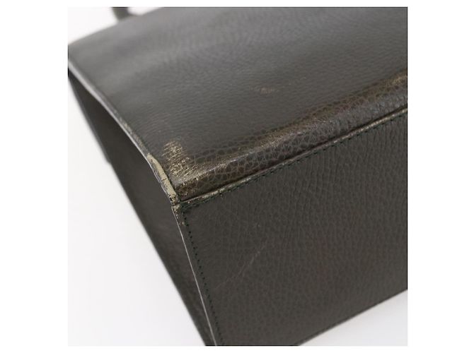 Céline Borsa a Mano CELINE in Pelle Khaki Oro Auth 151041 D'oro Cachi - vista 16