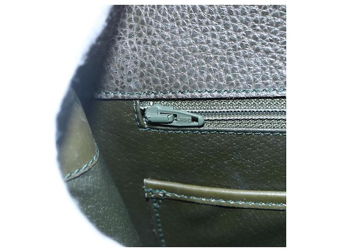 Céline Borsa a Mano CELINE in Pelle Khaki Oro Auth 151041 D'oro Cachi - vista 19